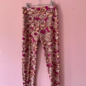 Lula Roe purple doughnut leggings